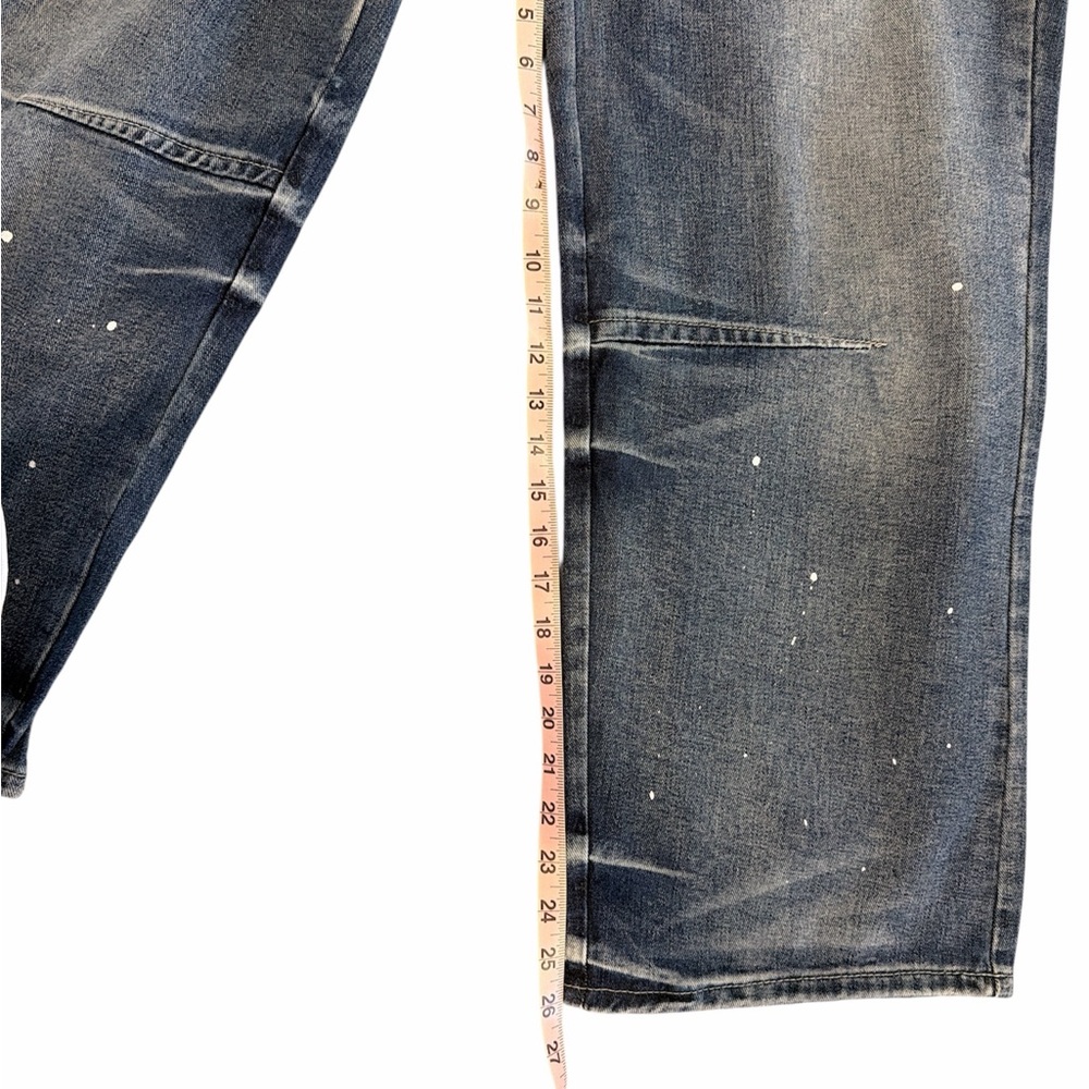 Men's Blue Washed Drawstring Utility Jeans - Picture 4 of 4
